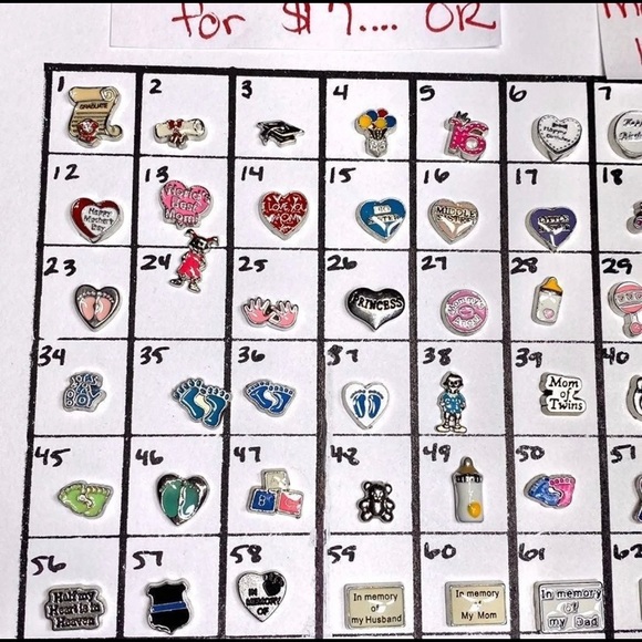 LC-#5 4x Celebrate & Remember Locket Charms - Picture 3 of 8